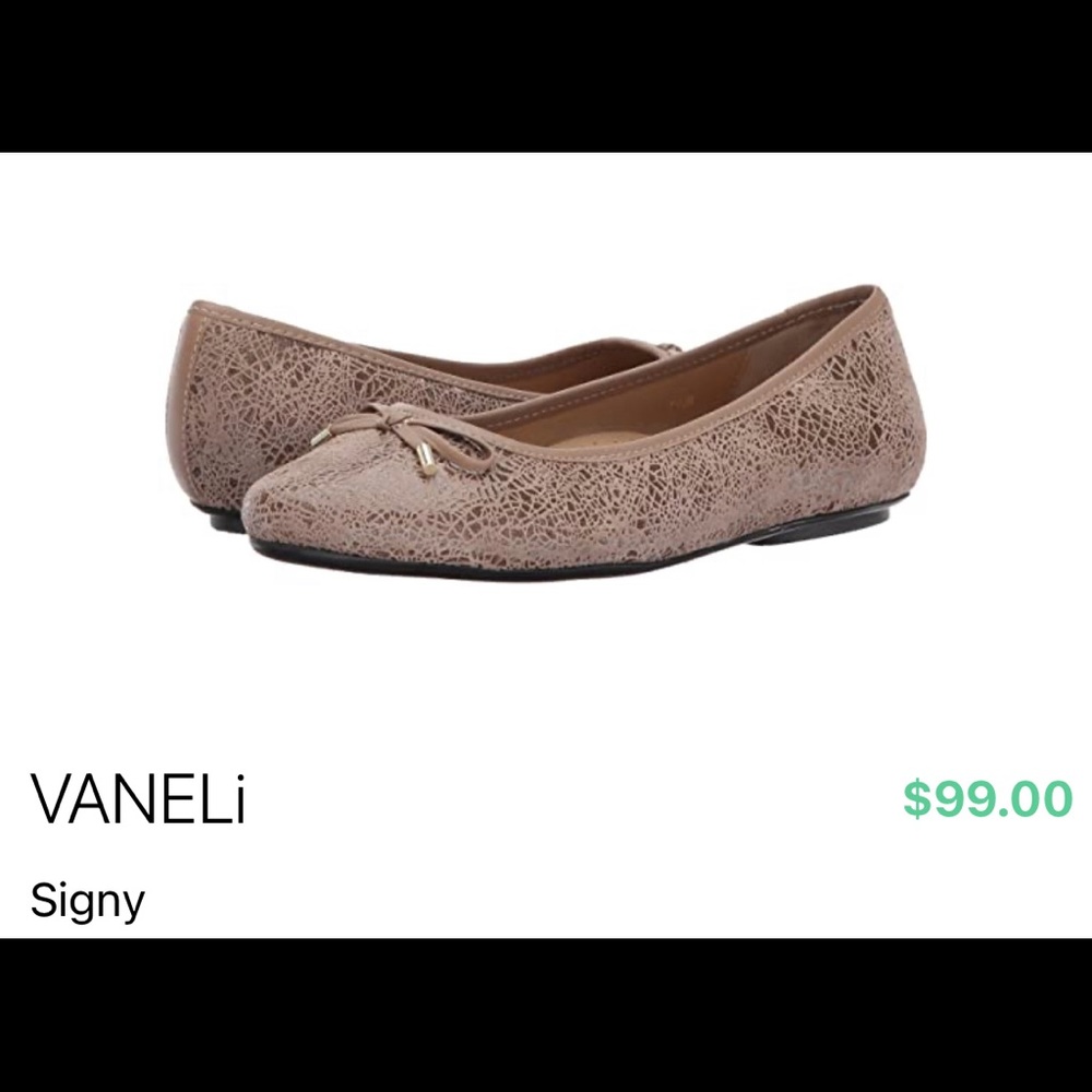 Vaneli Signy croco tan flat
